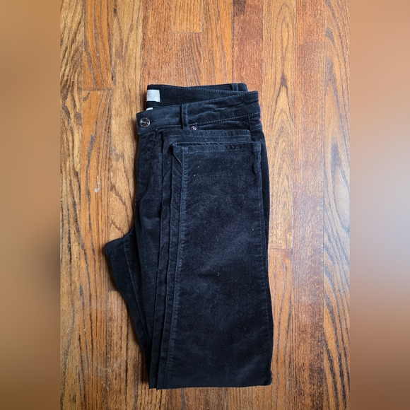Loft Curvy Skinny Velvet Pants 8 Black P011 - Picture 6 of 7